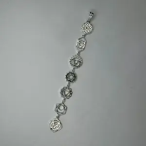 Chakra Lotus Symbols Pendant in Sterling Silver