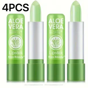 4pcs Kiss Beauty Magic Color Changing Lip Balm - Wax-Based Long-Lasting Lip Gloss with Natural Finish, Color-Changing ( Shades Suitable for All Skin Types, Daily Wear & Special Events Lip Care Lip Treatment
