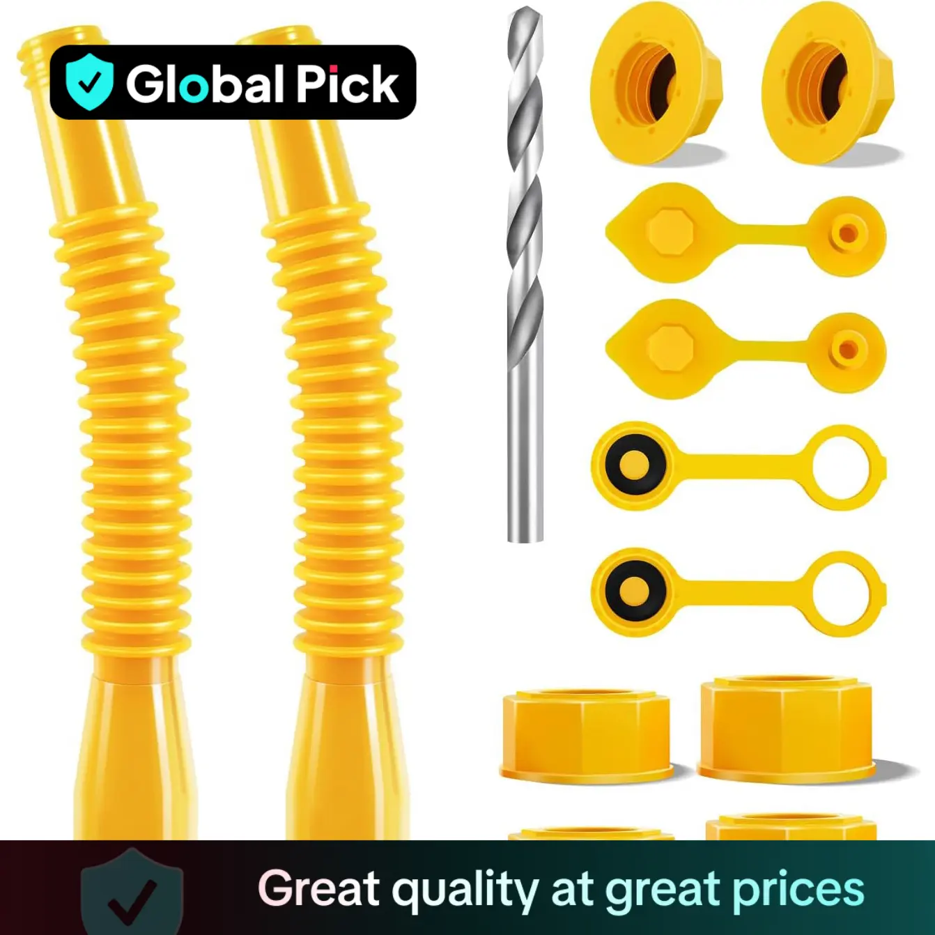 Gas Can Spout Replacement, Gas Can Nozzle, Easier To Use, for Most 1/2/5/10 Gal Oil Cans, with Gas Tank Vent Caps, Christmas Gift for Men