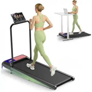 Walking Treadmills Pad,Under Desk Treadmills with Removable Handle,8% Incline Treadmills for Home and Office, 270Lbs Capacity Walking Mat with APP &Remote Control, LED Display