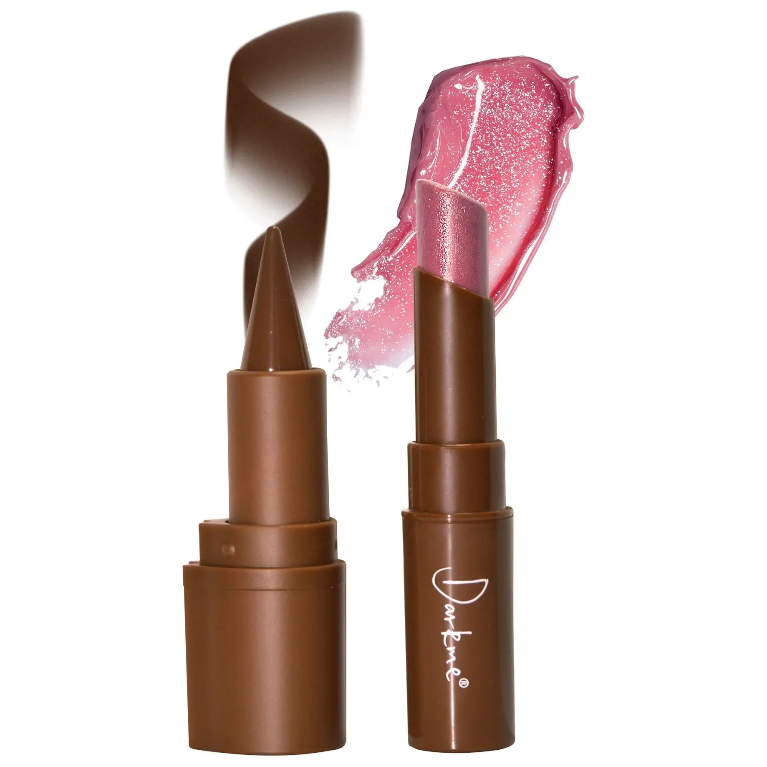 2-in-1 Double-Ended Wonder! Precision Eyeliner, Lip Liner & Matte Lipstick in One - Long-Lasting Glossy Chocolate Shades with Pearly Finish Makeup Cosmetic Beauty Cosmetics Beauty Products Cosmetic