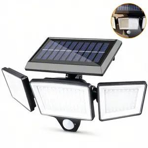 208LED Commercial Solar-Powered Street Wall Light with Motion Sensor, 270° Illumination, 3 Adjustable Lighting Modes, Ideal for Gardens, Courtyards, Streets, Garages, Patios, and Porches