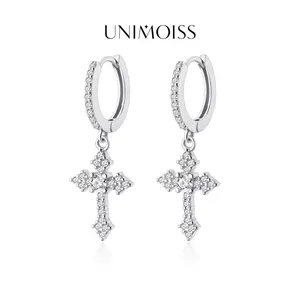 UniMoiss Rhombic Cross Earrings Cubic Zirconia Copper Earrings Accessories Perfect Birthday Engagement Wedding Anniversary Gift