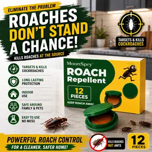 48-Pack Indoor Roach Bait Gel & Trap, Effective Cockroach Killer Set, Home & Outdoor Pest Control Bait Trap Kit repellent moonspry indoor infestation dormitory kitchen domestic