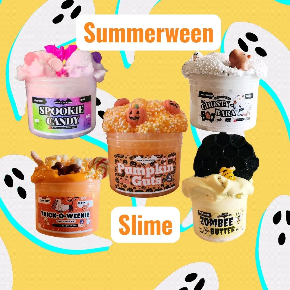 Summerween Slime Bundle + Surprise Squishy - Non-Sticky - Sensory