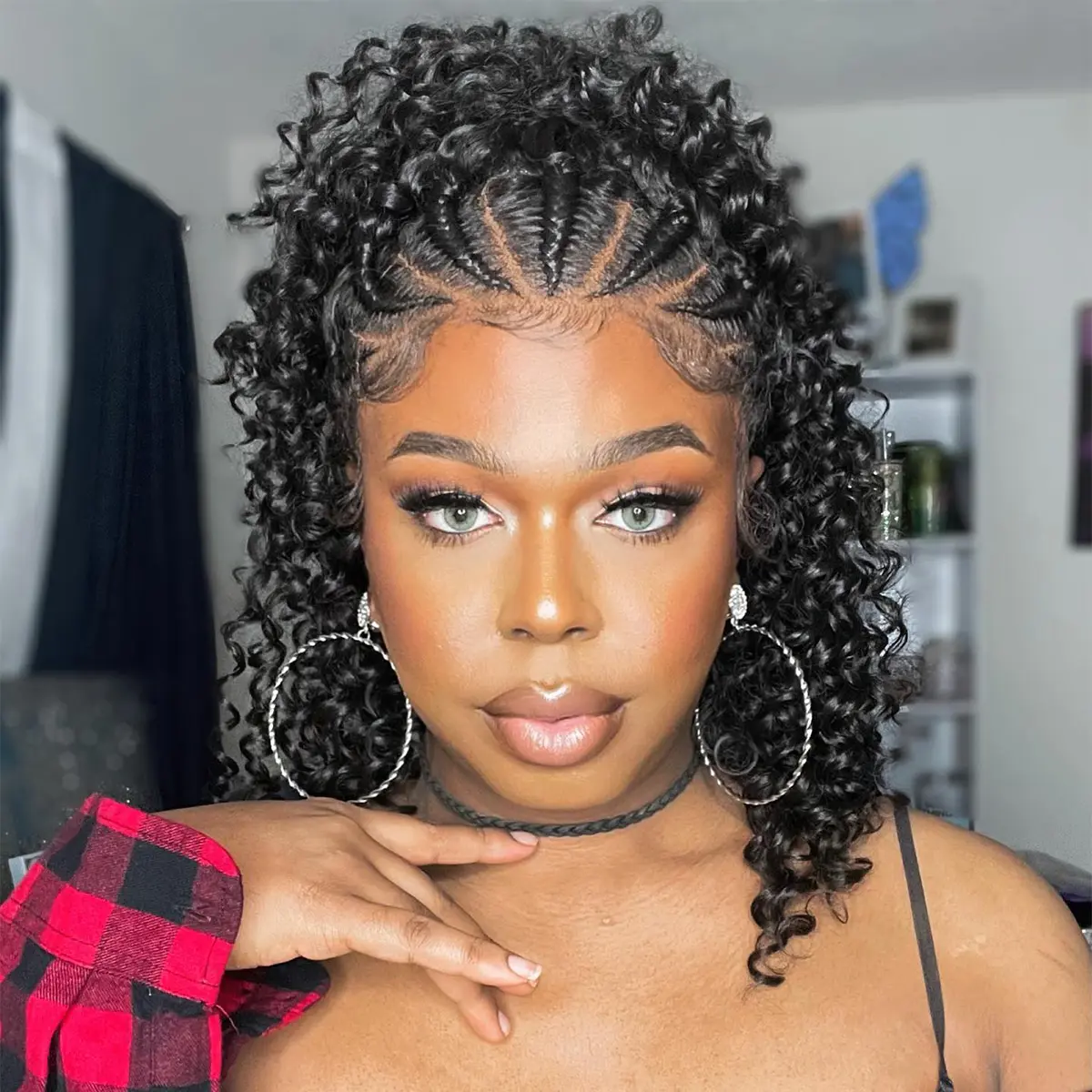 SuperNova 14" Double Lace Frontal Knotless Short Bob Braided Wigs #SummerVibes