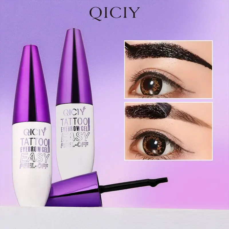 QICIY Cosmetic Unisex Adult Easy Peel Eyebrow Gel Tint - Waterproof, Sweatproof, Long-Lasting Hold, Film-Forming Coverage, Peel-Off Removable, Gray/Brown Tattoo Color, Natural Effect for All Skin Types, Ideal Birthday Gift (Festive & Party Supplies)