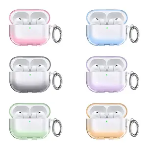 Apple AirPods 4/pro 3/pro 2 Universal Tpu Gradient Color Protective Case, Anti-Drop Scratch-Resistant Matte Transparent Soft Shell, Multiple Colors Available