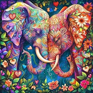 Elephant Pattern DIY Diamond Pattern Design Arts Colorful Painting Kit without Frame, DIY 5D Diamond Arts Colorful Painting Kit, Wall Art Decor for Home Living Room Bedroom