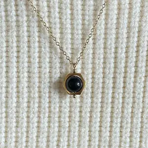 Midnight Black Onyx Fidget Necklace
