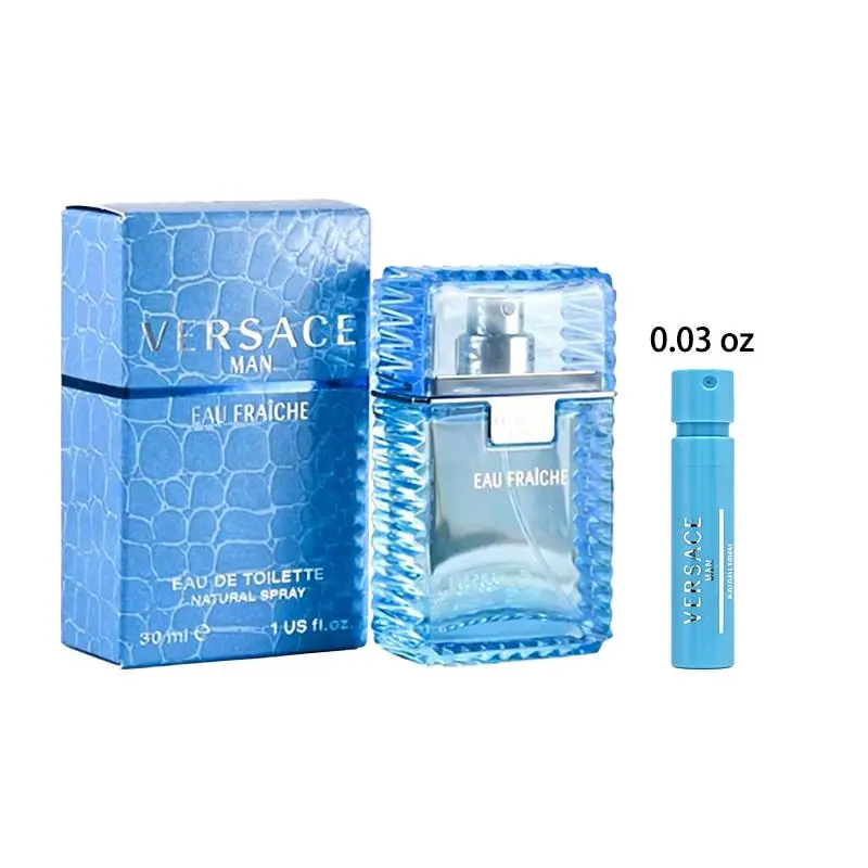 Versace Eau Fraiche EDP Spray Men's Cologne - Dreamy Floral Fresh Designer Bottle Fragrance, Easy to Apply, Authentic Long-Lasting Daily Wear, Travel-Friendly, Multi-Size Options (0.03 oz/1ml Mini Sample, 1, 1.7, 3.3 oz)