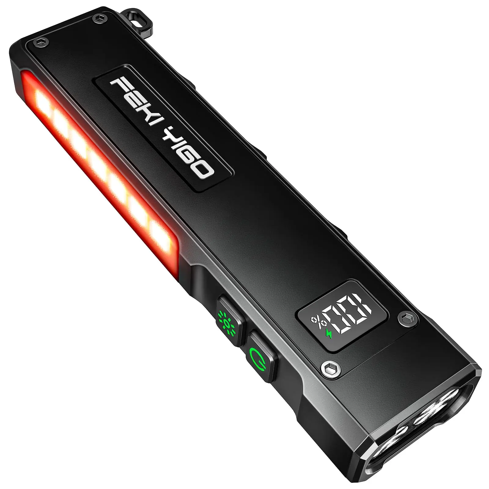 Flat EDC Flashlight Rechargeable 1800 Lumens - Pocket Flashlight with 365nm UV Light, RGB Modes, Magnetic Base, Digital Display, IPX4 Waterproof for Camping, Emergency, Mechanics