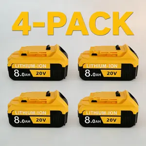 Dewalt Tool  Alternative, compatible with Dewalt DCB200, DCB203, DCB206 models, 20V, 8.0AH high  power,Suitable for construction, DIY crafts, renovation, and wireless power tools. Capacity Lithium Ion Pack 8ah battery