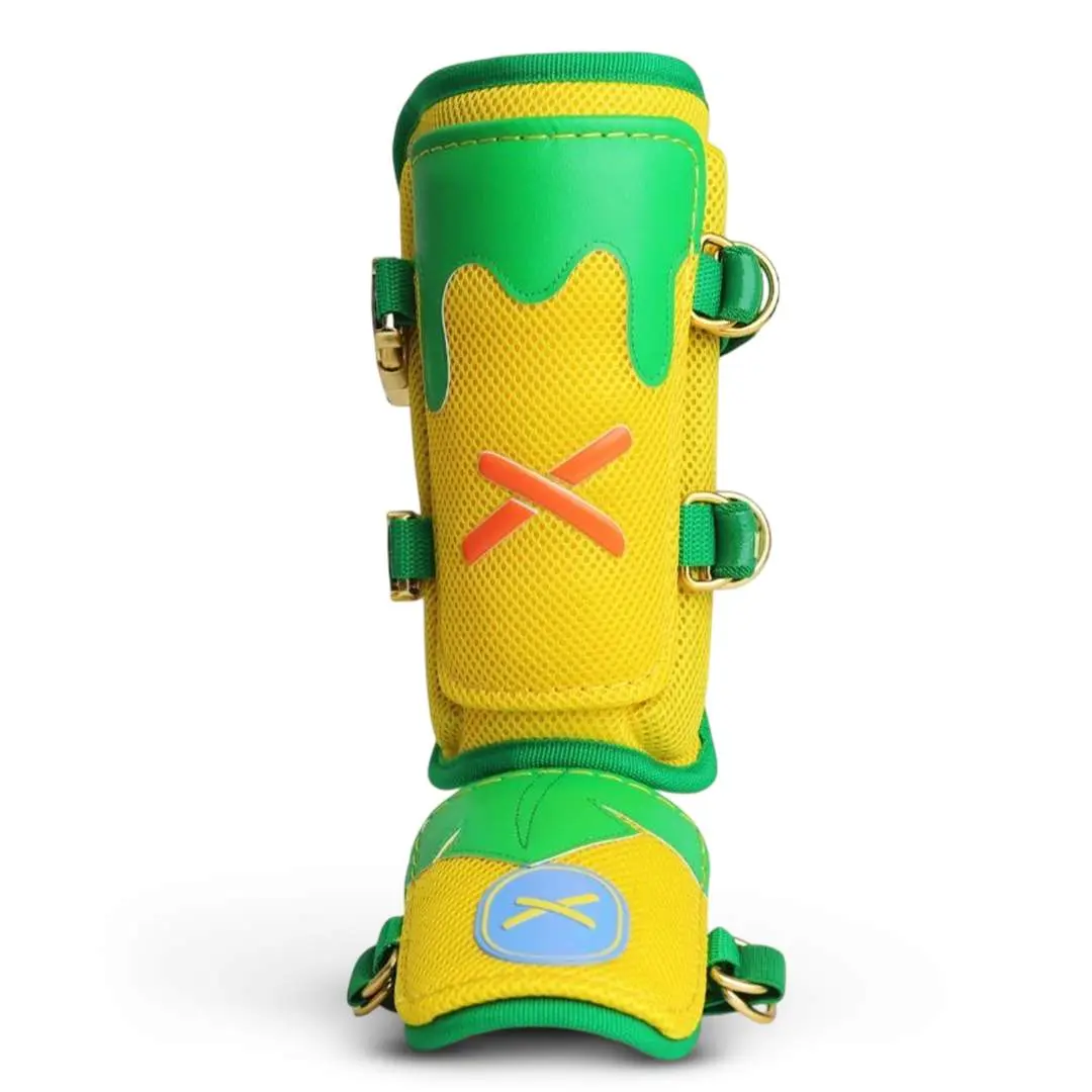 Sports & Outdoor Protective Banana Leg Guard, Adjustable Strap, Vegan Leather Accessory