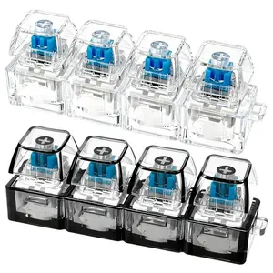 Glowing Keyboard Fidget Toy, 4-In-1 Decompression Button Keychain, Stress Relief Finger Clicker, Transparent or Black Color