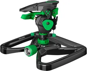 RESTMO Heavy Duty Pulsating Sprinkler with Zinc Alloy Stable Base, Distance & Width Adjustable Lawn Sprinkler for Large Area Lawn & Yard Irrigation, Covers Up to 7,600 Sq. Ft.