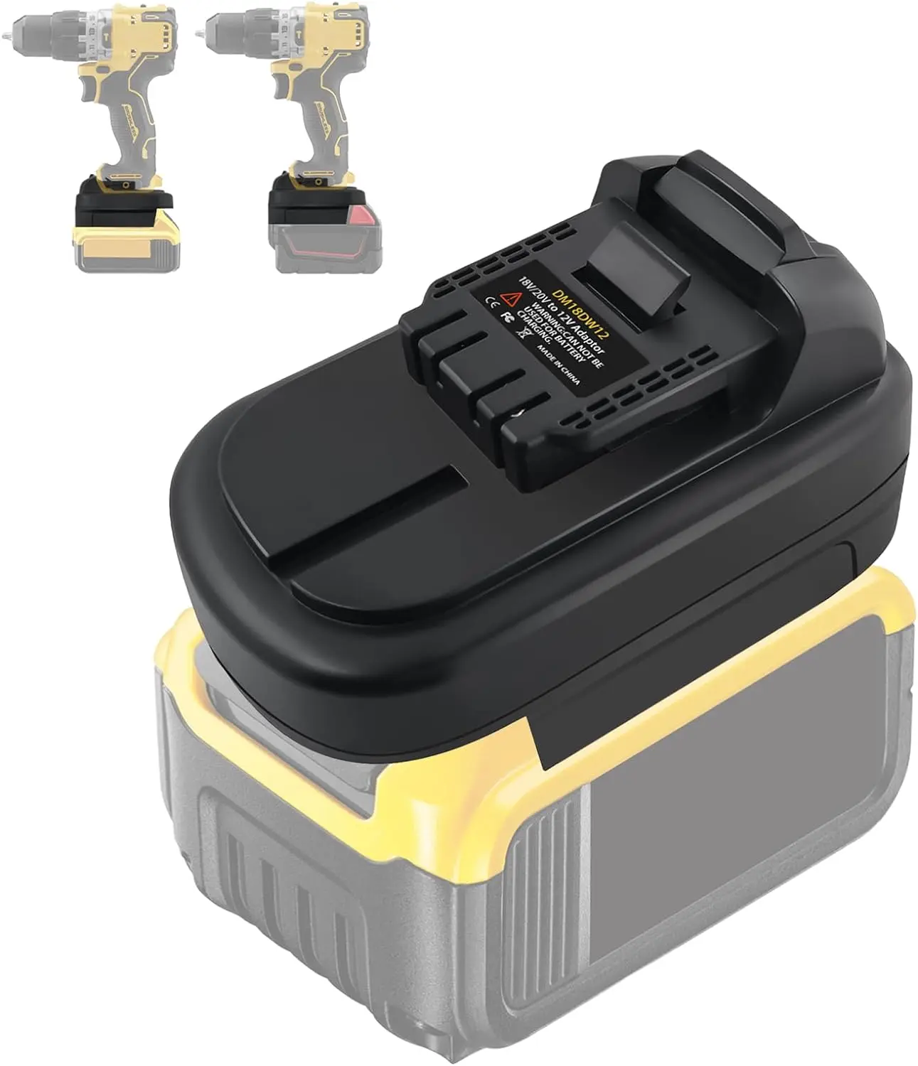for DeWalt 20V Battery Adapter to 12V, Convert for DeWalt 20V 60V Battery to 12V Battery Replacement, Work for DeWalt 12V Cordless Tools below 120W (Only DM18DW12 Adapter Included)