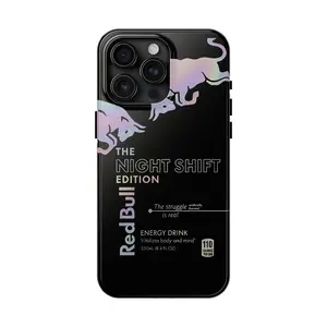 "The Night Shift" Red Bull Edition Phone Case - Holographic Design for iPhone 17 - 11 Pro Max Plus Mini X XR XS 7 8 Plus or SAMSUNG GALAXY S25 - S21 Ultra Plus