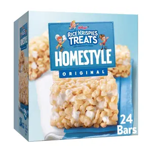 Rice Krispies Treats Homestyle Crispy Marshmallow Squares, Kids Snacks, Snack Bars, Original, 27.9oz Box (24 Bars)