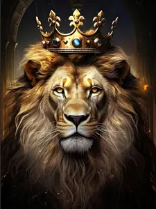 King Lion Wall Art Lion Picture Wall Decor Wild Animal Painting Print Modern Artwork for Living Room Bedroom Home Office Decor