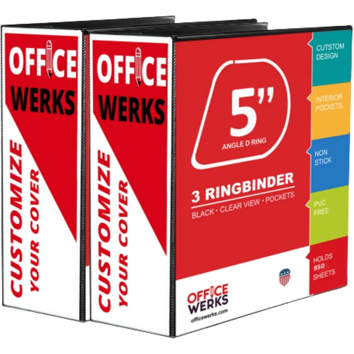 Extra-Large 3-Ring Binder | Heavy-Duty 5-Inch D-Ring Office Organizer |  Clear Overlay View Binder | Archival-Grade Legal Storage | Holds 950+ Sheets | Interior Pockets