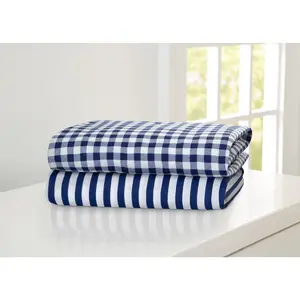 Blue Gingham Fitted Crib Sheets - 2 Pack