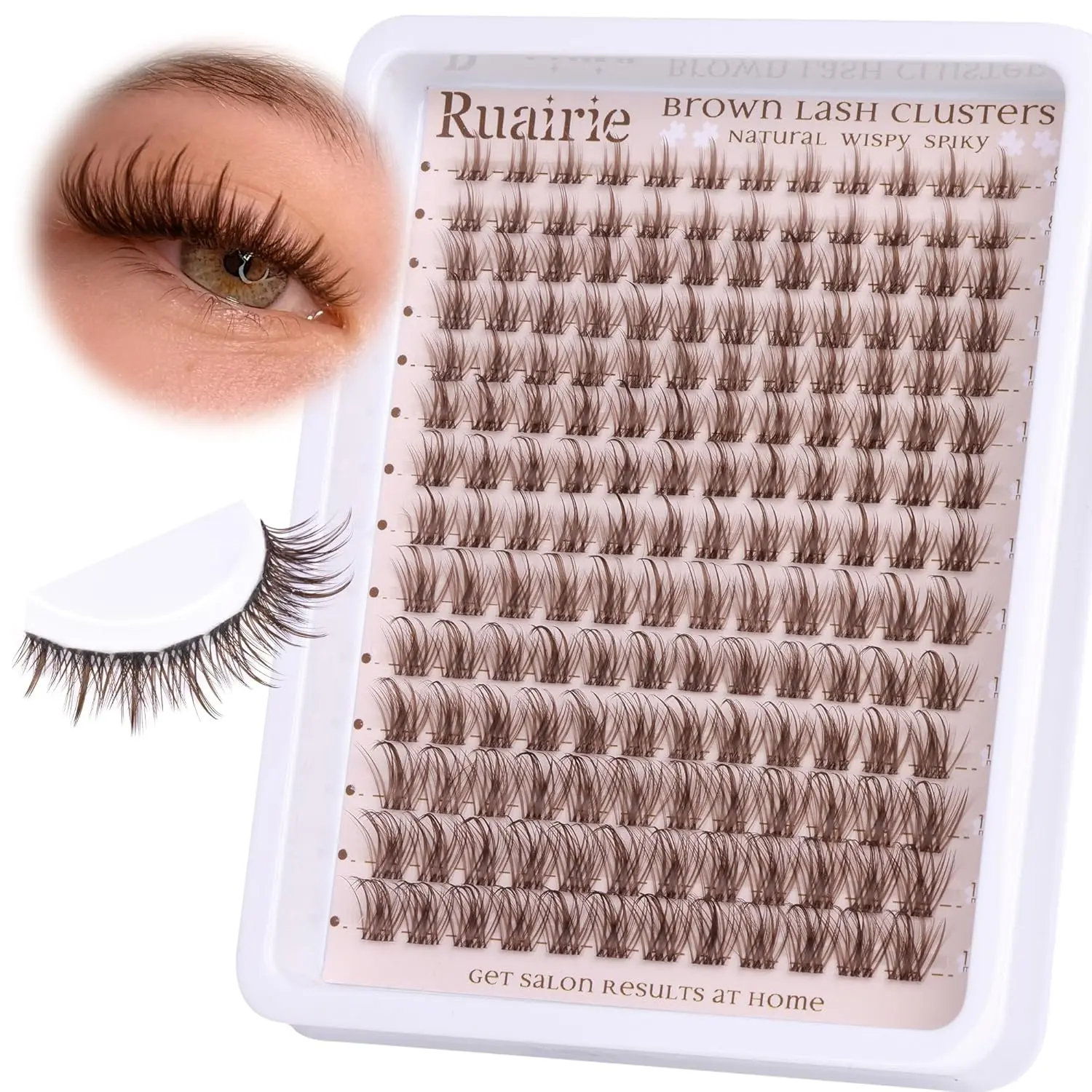 Eyelash Clusters Natural Lashes, 8-16 mm D-Curl Individual Lashes with Transparent Band, DIY Dense Lashes, DIY Volume Eyelashes, 168 Pieces, Makeup, Eyelash Extensions