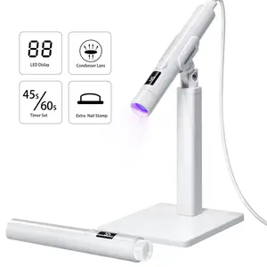 8-Second Cure Professional Nail Lamp with 360° Magnetic Stand - UV/LED Light for Gel Polish & Press On Nails, Portable, 45s/60s Timer, Complete Home Manicure Kit, Nails Kit Set, Uv Led Nail Lamp