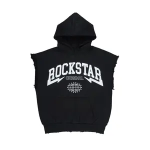Stori Black/White Cut Sleeve Hoodie