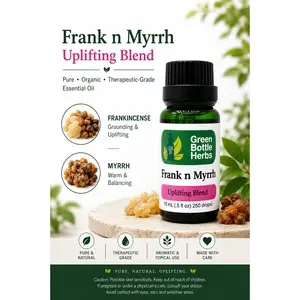 Frank & Myrrh Organic Essential Oil Blend - Wellness Aromatherapy Therapy Oil for Aromatherapy Practices