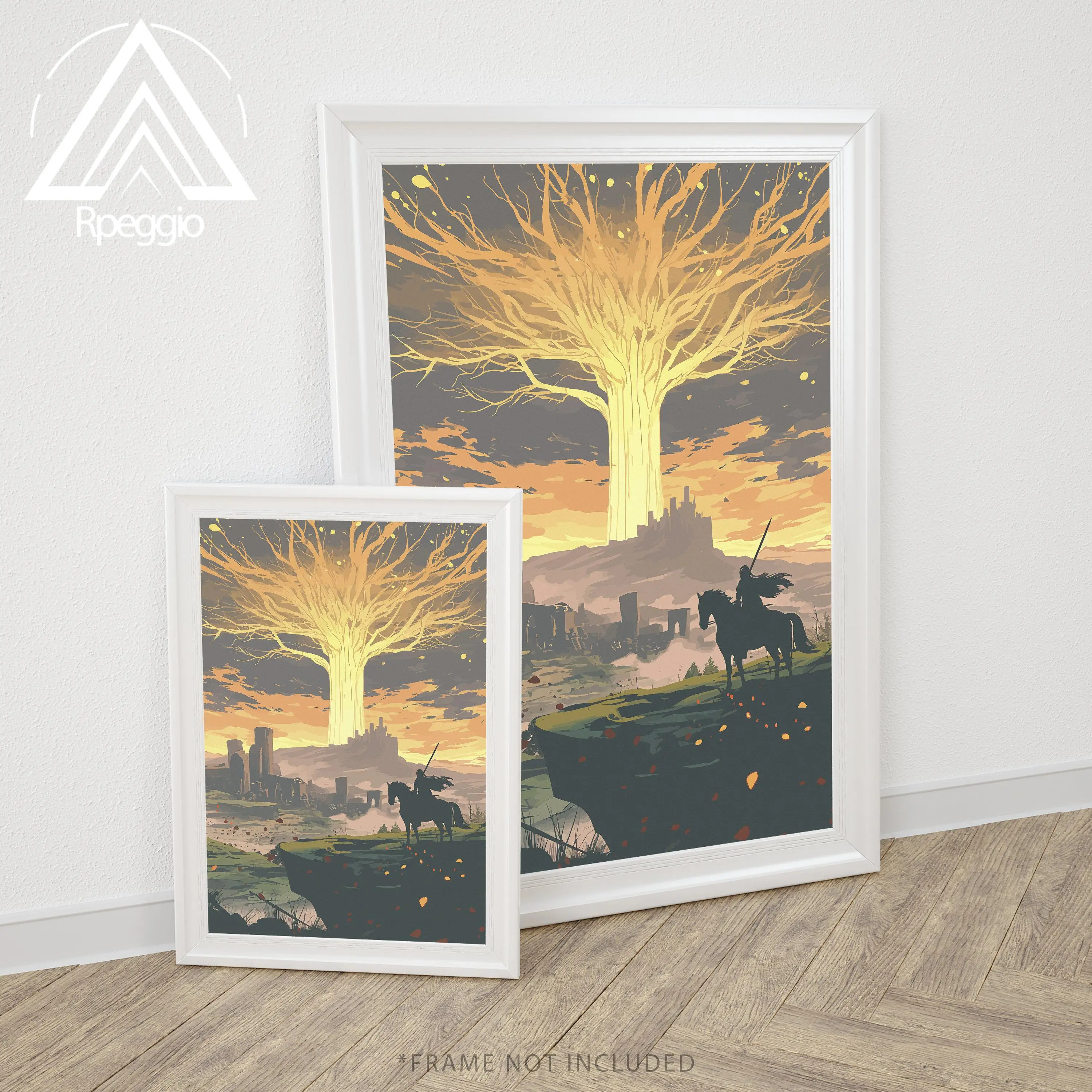 Elden Ring The Lands Between Unframed Poster, Minimalist Video Game Wall Art, Dark Fantasy Gaming Room Decor, Retro Gamer Print
