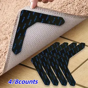 Non-Slip Rug Pads, Prevents Carpet Movement, Curling and Slipping, Ideal for Living Room, Dining Room, Bathroom Rugs, 4/8pcs Set