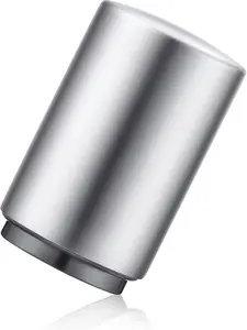 Bottle Opener Silver 1 PC Stainless Steel Automatic Push Down No Damage Quick Open Small Portable Cap Openers for Home Bars Picnic Camping Hiking