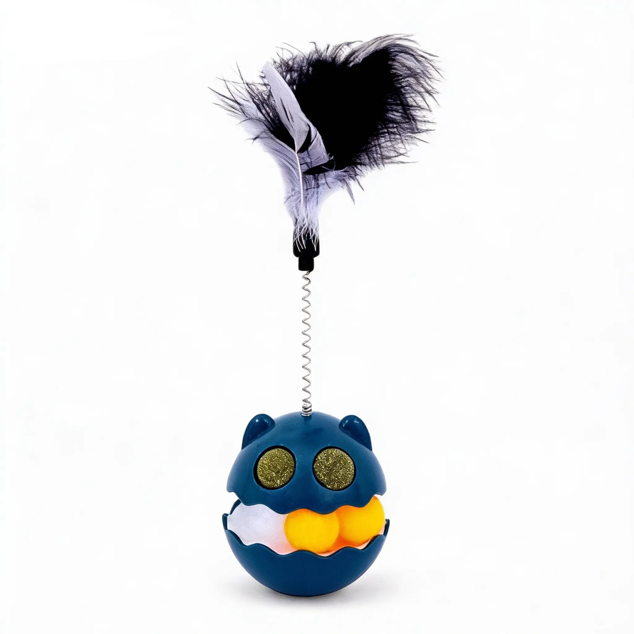 Cat Interactive Toys - Wobbling Action Design with Catnip and Feathers - Stimulates Play for Cats