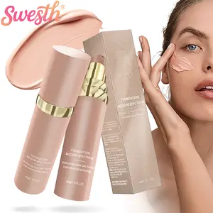 SWESTH 4 in 1 - Medium Spectrum Liquid Foundation 40g for Flawless, Natural Looking Finish, Full-coverage formula with natural matte finish, eraser dark circles treatment muti-ues concealer