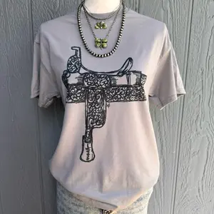 Black tooled saddle Top