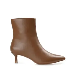 ARELY POINTED TOE BOOTIES IN WIDE - Brown PU