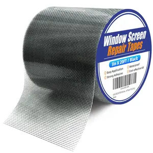 Black Window Screen Repair Tape,3inX20FT Heavy Duty Screen Repair Kit for Window Screen and Screen Door Tears Holes,Strong Adhesive & Waterproof Window Screen Patch