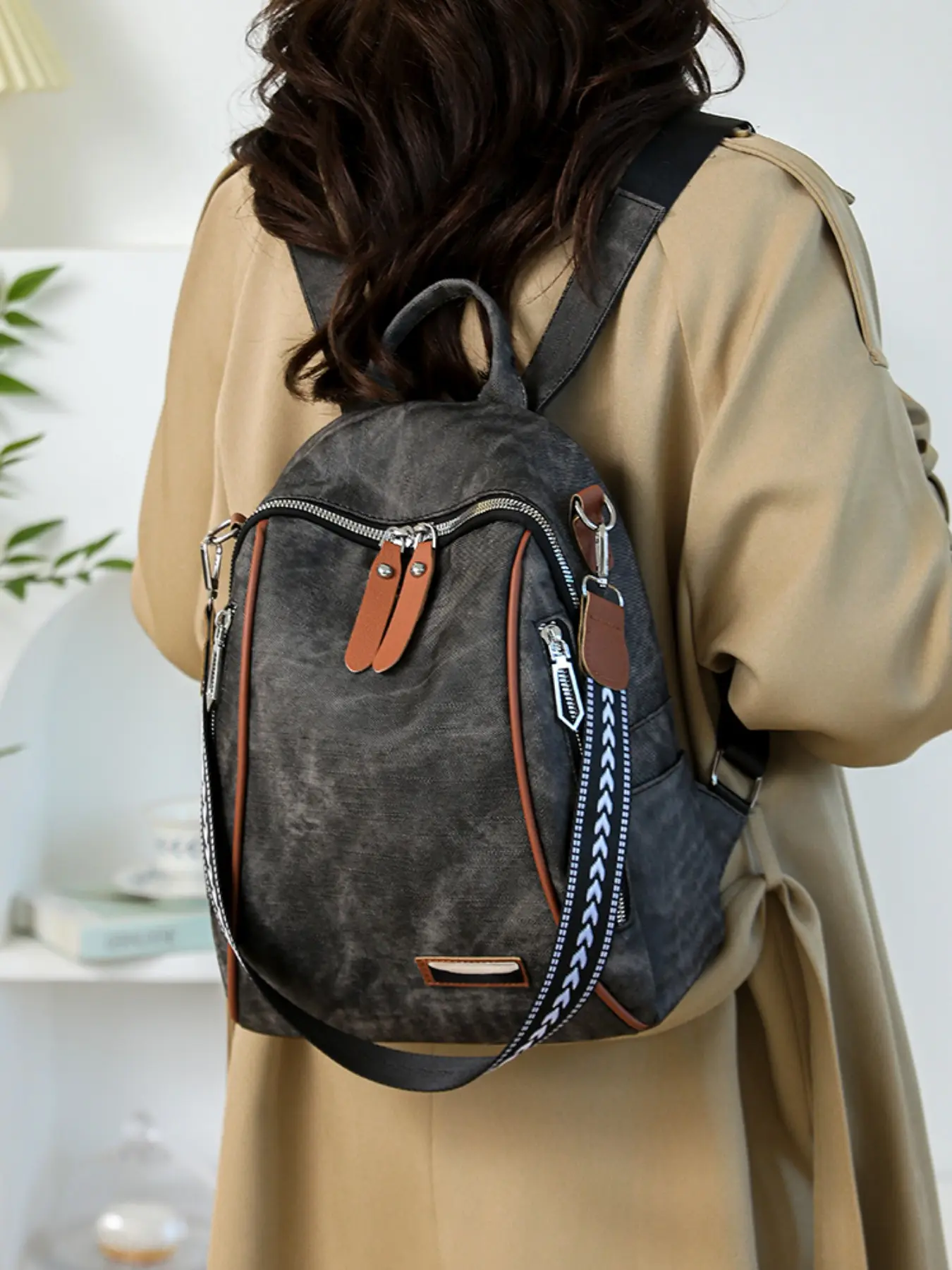 New Women's PU Backpack, Casual Lightweight Backpack, Vintage Style Multifunctional Travel Bag, Fashion Streetwear Soft Leather Shoulder Bag for Daily Commute, Lightweight Backpack, Backpacks Women