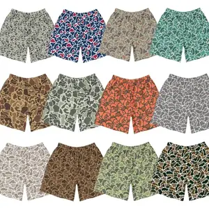 Summer Camo Mesh Athletic Shorts for Men & Youth – Breathable Basketball Gym Running Shorts with Elastic Waist, Lightweight Outdoor Sport Shorts, Duck Camo