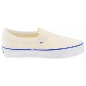 Vans Slip-On Premium Reissue 98 LX Low-Top Casual Sneakers for Men and Women in Off-White and Blue Verifiable, with credentials and supporting global authentication