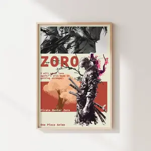 Anime Poster | Zoro Poster Art Print | Gift for Anime Fans | OP Manga Home Decor | Anime Gift For Fans