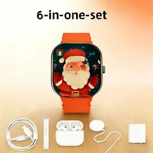 Upgraded Smartwatch Bundle with Bluetooth Headphones Watch Case Type-C Cable Audio Support Compact Versatile Kit Wearable 6-in-one-set