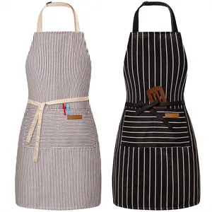 2 Pack Adjustable Bib Apron with 2 Pockets Chef Cooking Kitchen Restaurant Aprons for Women Men.