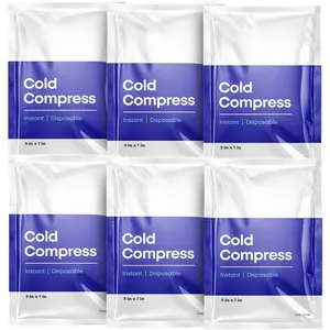 Instant Cold Pack - Disposable Ice Packs for Cold Therapy - 5x7 Inches - 6 Pack for Injuries, Swelling, Inflammation, Muscle Strains, Sprains Handy Compact