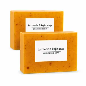 Lemon Turmeric Acid Soap - Natural Organic Whitening and Brightening Cleansing Milk, suitable for various skin, facial, and body care. Turmeric Soap