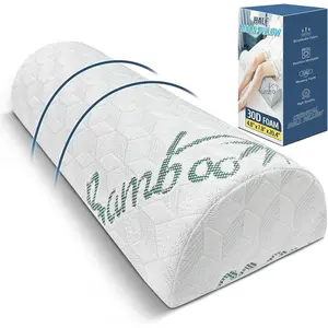 Semi Roll Pillow, Knee Pillow, Leg Bolster for Back, Half Moon Bed Pillow for Leg, Knee,Back Sleeping, 7.8"x 20.4"x 4.8"