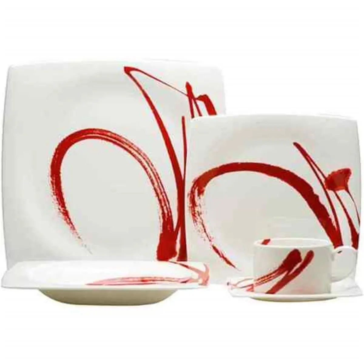 PR1300-905-4 Paint It Red Tableware Dinnerware Set, 20-Piece, Dinnerware Sets