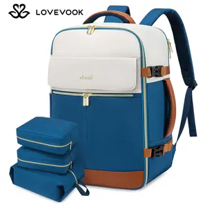 LOVEVOOK Carry On Travel Backpack, TSA-Approved Personal Item, 40L Water Resistant Daypack Large Weekender Bag fit 17.3 inch Laptop with 3 Cubes.