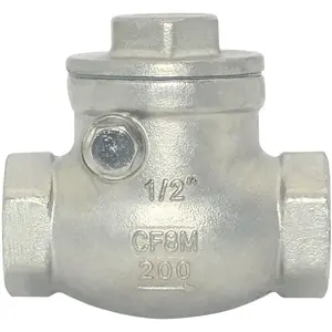 1/2" Stainless Steel SS316 Swing Check Valve,NPT Female x Female Thread,WOG 200 PSI PN16 CF8M